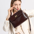 The Harlowe Satchel in burgundy oil-wax cowhide leather — Maison Harlowe