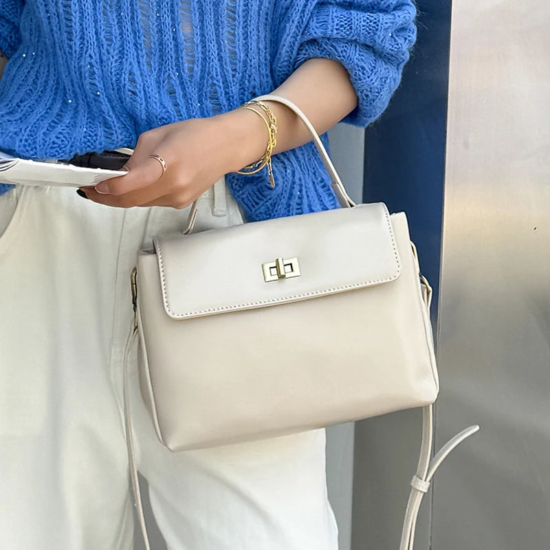 The Harlowe Satchel in oil-wax cowhide leather — view 5