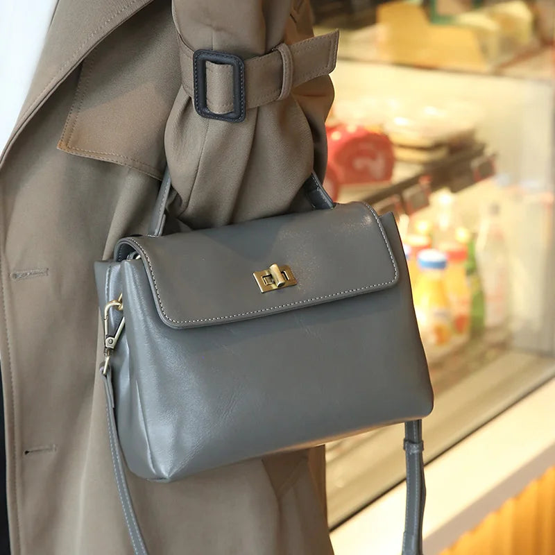 The Harlowe Satchel in oil-wax cowhide leather — view 6