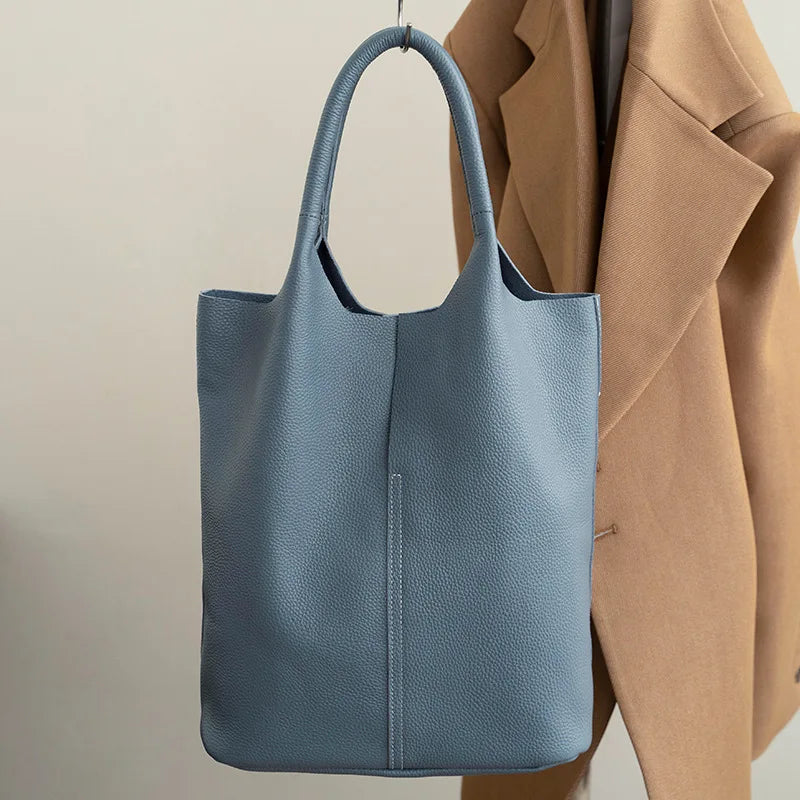 The Commuter Tote in full-grain cowhide leather — view 17