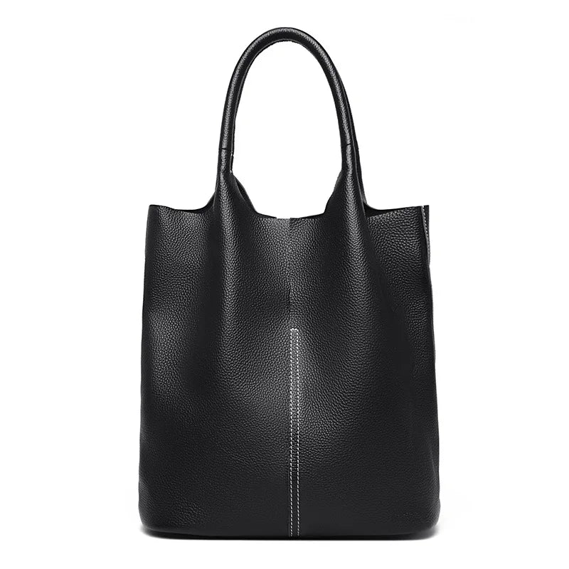 The Commuter Tote in full-grain cowhide leather — view 19